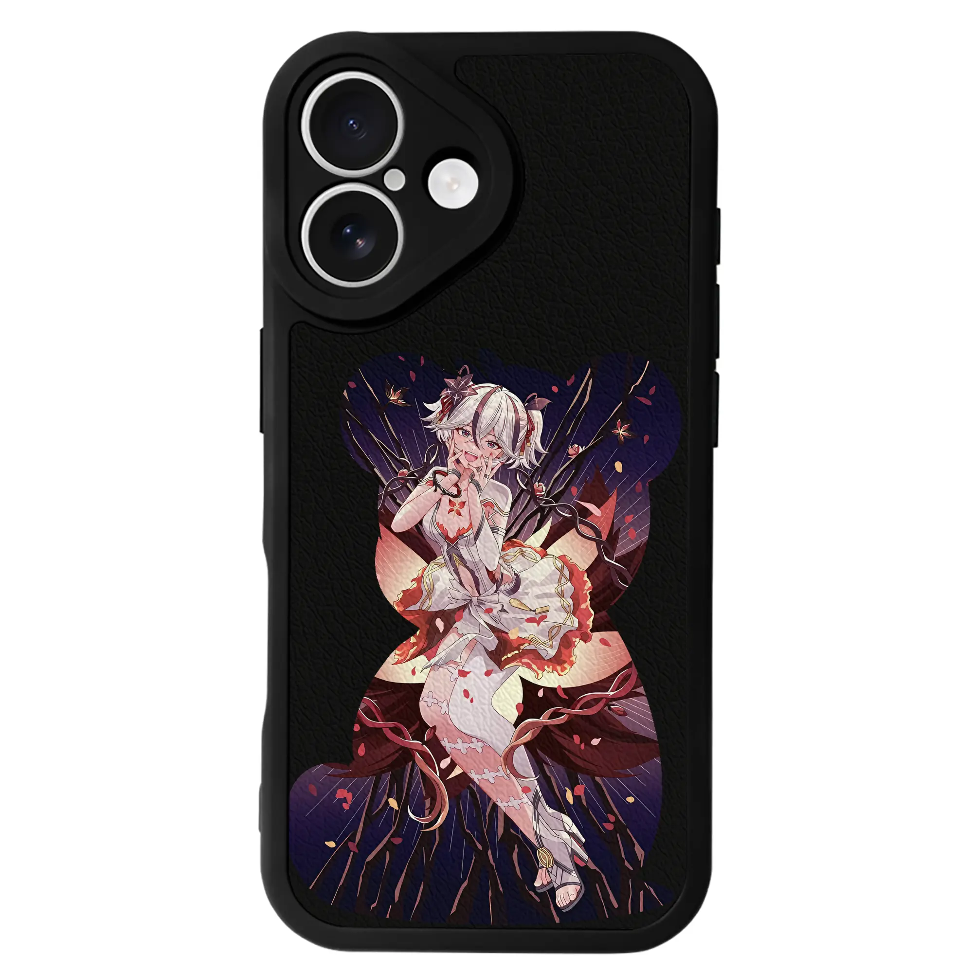 鳴潮 グッズ ツバキ - IPhone 16シリーズ対応 ・ シリコンスマホケース ・ レザー調 ・ 高精度フィット ・ 耐衝撃 ・ ワイヤレス充電対応 ・ 精密カット